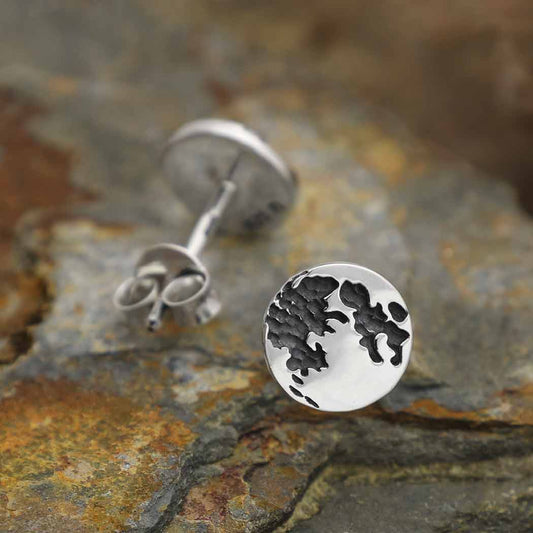 Nina Designs - Sterling Silver Full Moon Post Earrings