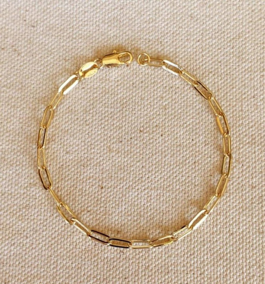 Gold Short Link Paperclip Bracelet