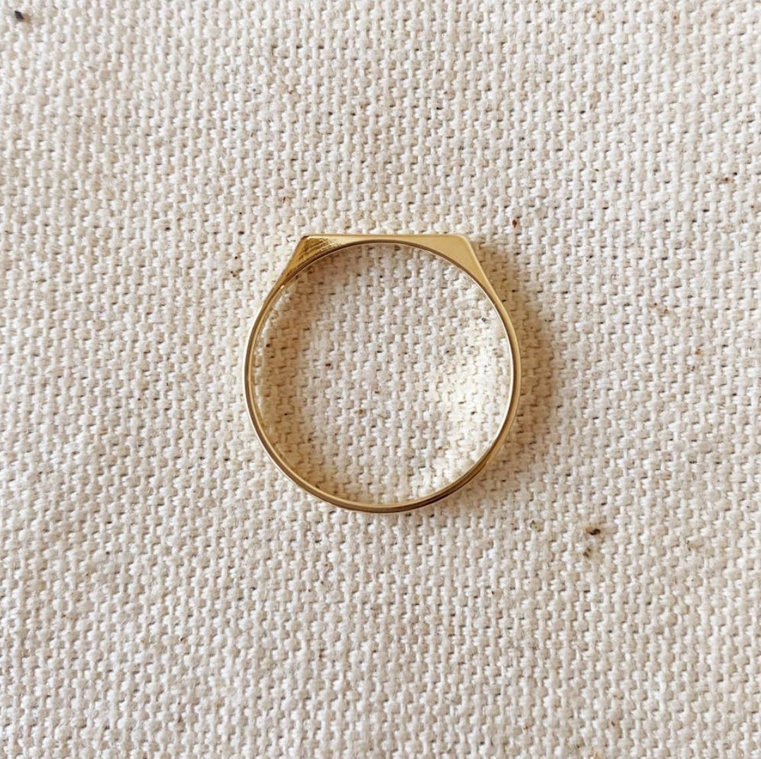 Gold flat top ring