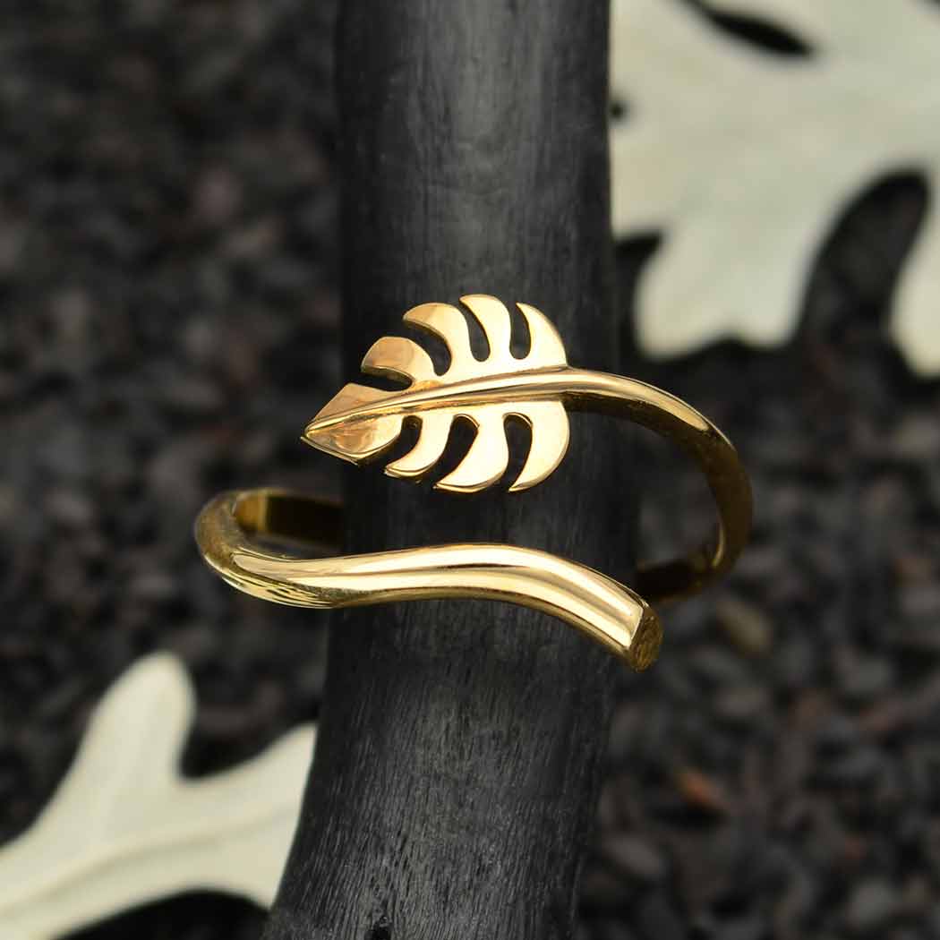 Nina Designs - Adjustable Monstera Leaf Ring-Bronze